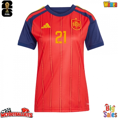 Spain Mikel Oyarzabal #21 Replica Home Stadium Shirt for Women World Cup 2026 Short Sleeve
